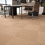 Самоклеючий теплий ковролін «Бежевий» 50×50 см для підлоги | Коврова вінілова плитка, миюча, водостійкаа, фото 4