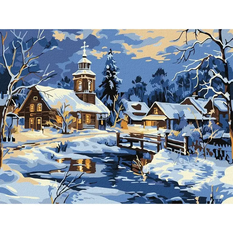 Набір для розпису по номерах "Спокій над річкою" 30х40см, фото 1