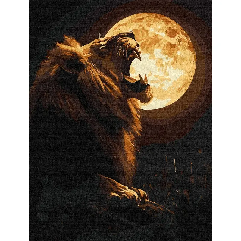Набір для розпису по номерах "Нічний хижак" 30х40см, фото 1