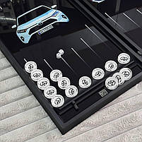 Нарди скляні в металевому корпусі Toyota 61х27см, фото 8