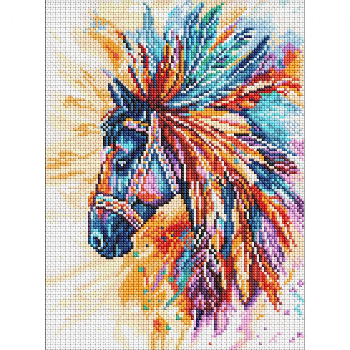 Набір для розпису по номерах "Яскравий кінь" 30х40см, фото 1