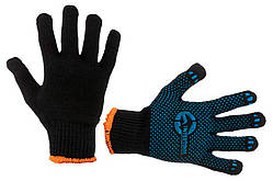 Рукавички Intertool 70/30 з точкою 68г чорні 10" (12 шт.)