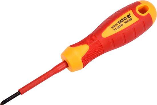 Викрутка хрестова діелектрична ізольована PZ0 x 60 мм VDE до 1000V YATO, фото 1