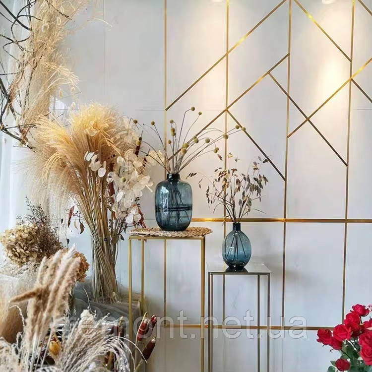 Самоклеюча декоративна стрічка «Золото» рулон - 10 мм × 50 м | Для швів плитки, декору стін, меблів та дверей, фото 1