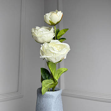 Гілка півонії біла , 3 квітки |В – 60 см| Д бутона – 8 і 5 см | 12 шт