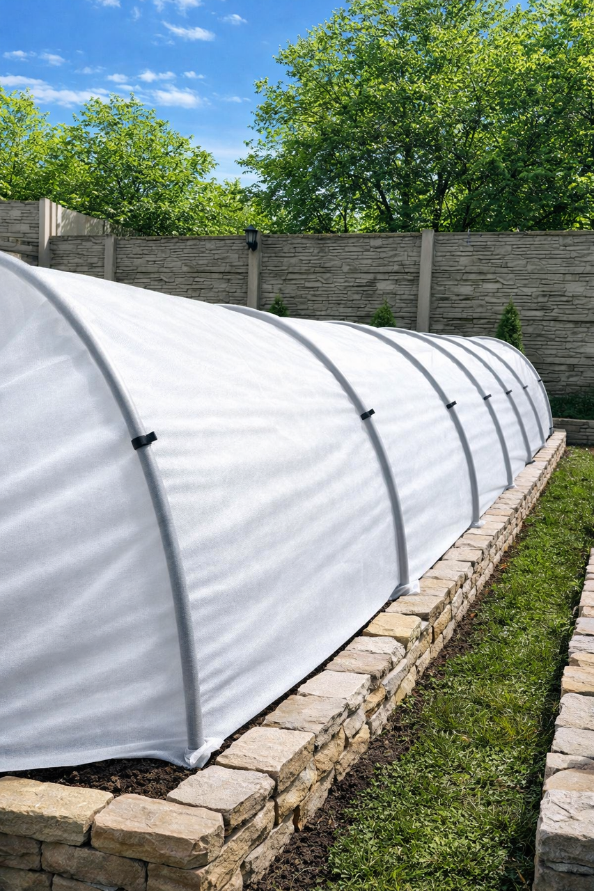 Парник з агроволокна ВЕСНА 4м70г/м2 тунельний спанбонда для розсади та овочів