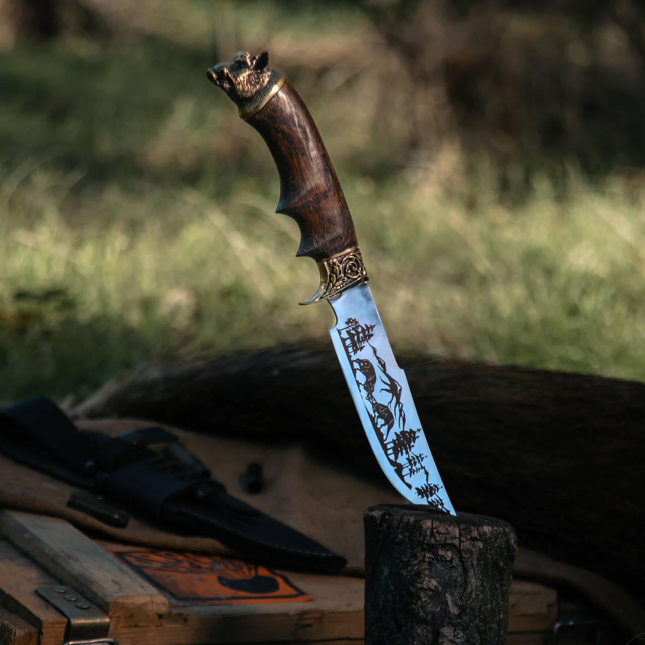 Ніж "Мандрівник" в тонкому шкіряному чохлі, фото 1