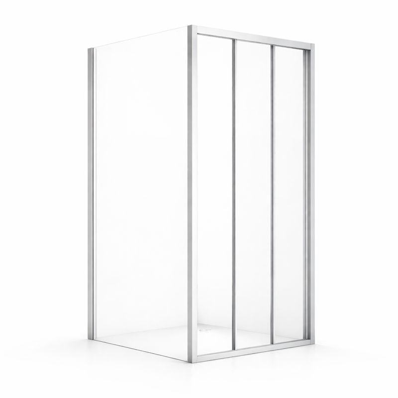 Душова кабіна SUNWAYS Crystal 100х80х180 см без піддону сатин скло прозоре розсувні двері