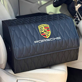 Преміум органайзер в багажник Porsche Crown, розмір M (50 см) з магнітною фіксацією кришки, сумка-органайзер з вишивкою логотипу