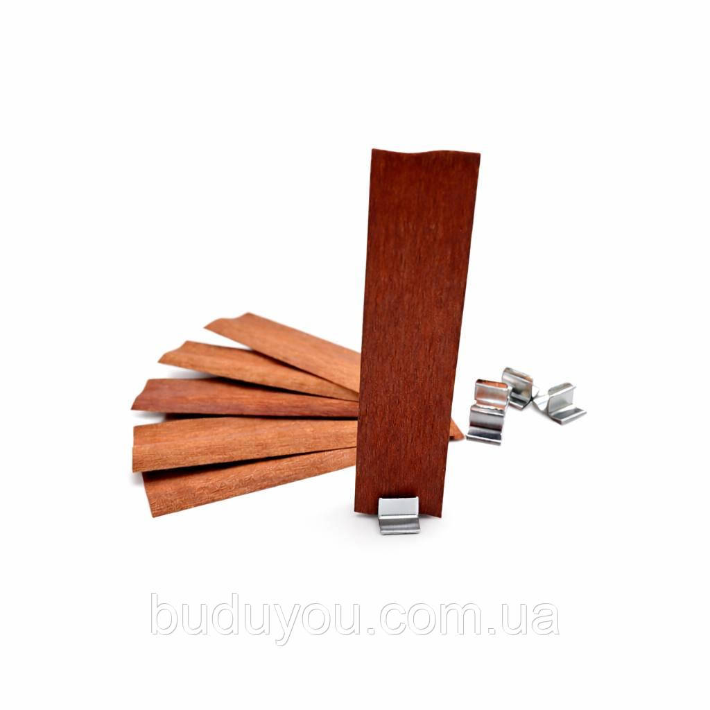 Дерев'яний гніт S-подібний з тримачем 30×120 мм для свічок, фото 1