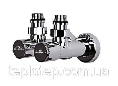 Кран кутовий подовжений Solomon 1/ 2 комплект 2 шт (7777-CHROM), фото 1