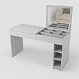 Стіл-трансформер 2в1: письмовий та туалетний з дзеркалом 750х1300х530мм Сірий, фото 3