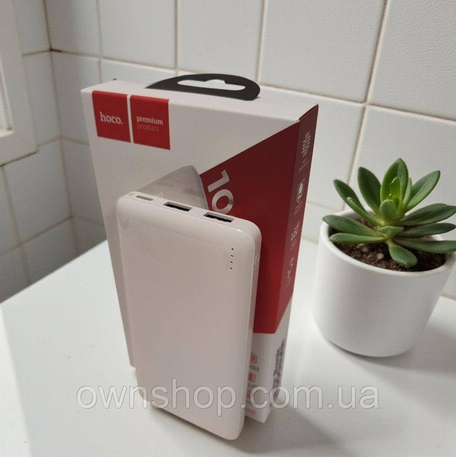 Power Bank Hoco J72, 10000 mAh, 2 USB, Type-C, компактний зовнішній акумулятор зі світлодіодним індикатором, фото 1