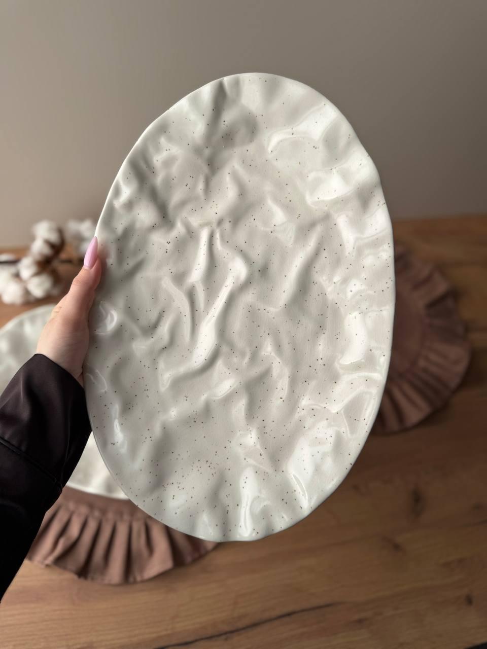 Тарілка Овальна Скеля 36 см VANILLA