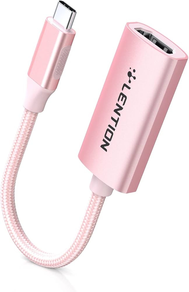 Адаптер USB-C Digital AV Lention CU607 NA, HDMI 4K@60Hz, USB-C, рожеве золото, фото 1