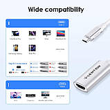 Адаптер USB-C Digital AV Lention CU607 NA, HDMI 4K@60Hz, USB-C, рожеве золото, фото 4