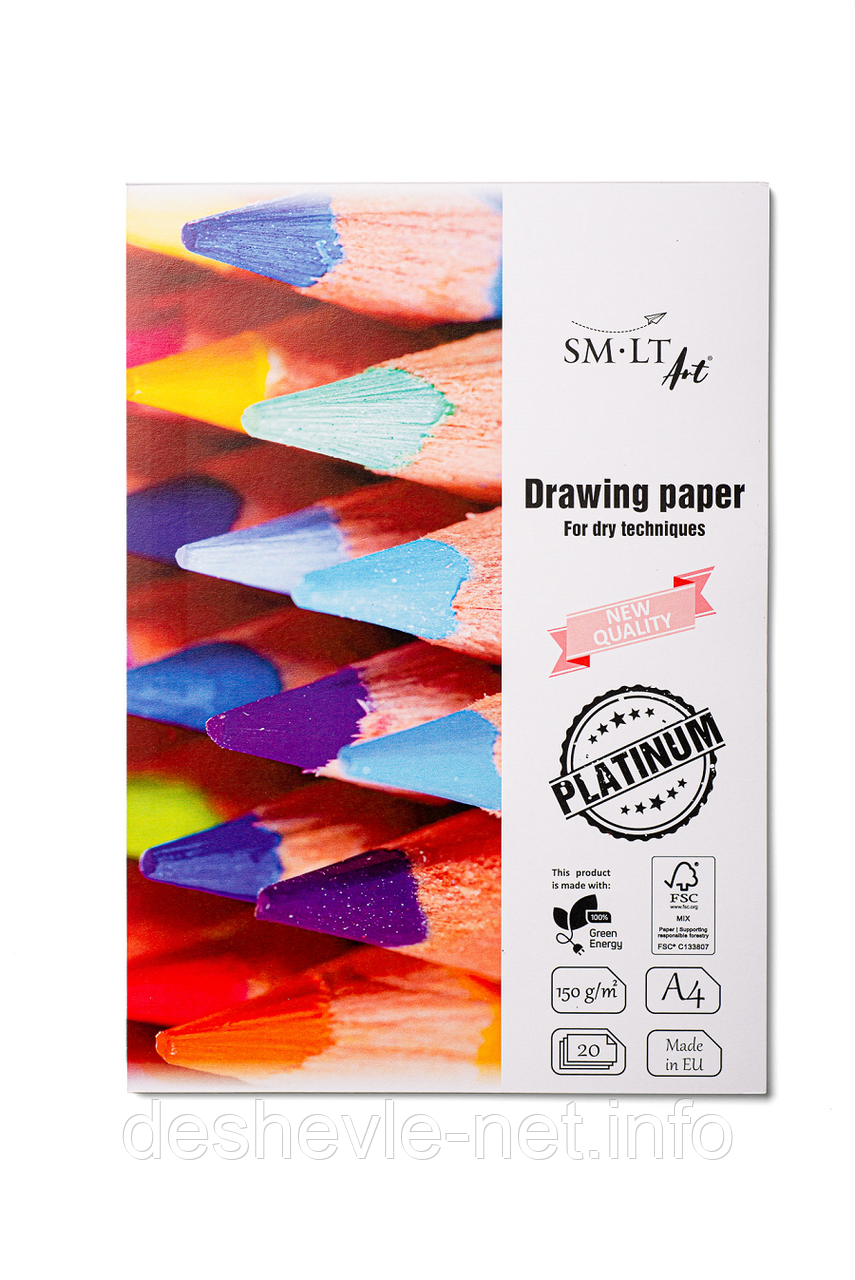Папка для рисунку Platinum А4 150г/м2 20л SM-LT Art