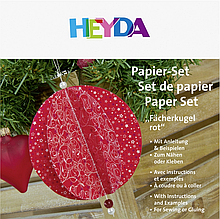 Набір паперу для декорацій  "Куля", червоний, 20шт*6,5см, 20шт*10см, 120г/м2, Heyda
