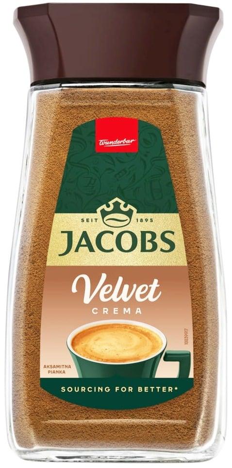 ОРИГІНАЛ! Розчинна кава Jacobs Velvet CREMA 200 г у скляній банці