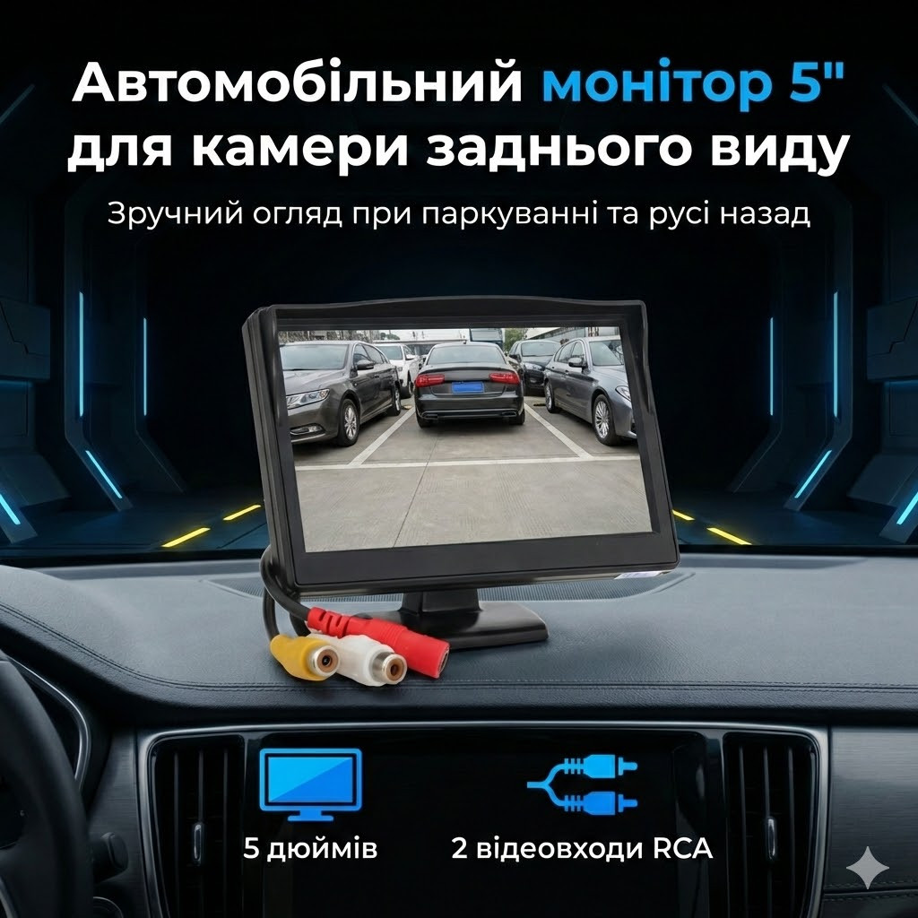 Монітор камери заднього огляду 5"