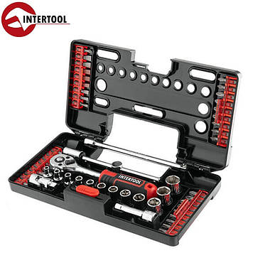 Набір викруткових насадок і головок із тріскачкою 57 од. INTERTOOL STORM (VT-3657)