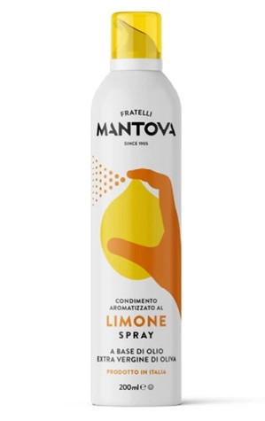 Олія-спрей з лимоном Fratelli Mantova Olio Extra Vergine di Oliva Limone Spray 200 мл Італія, фото 1