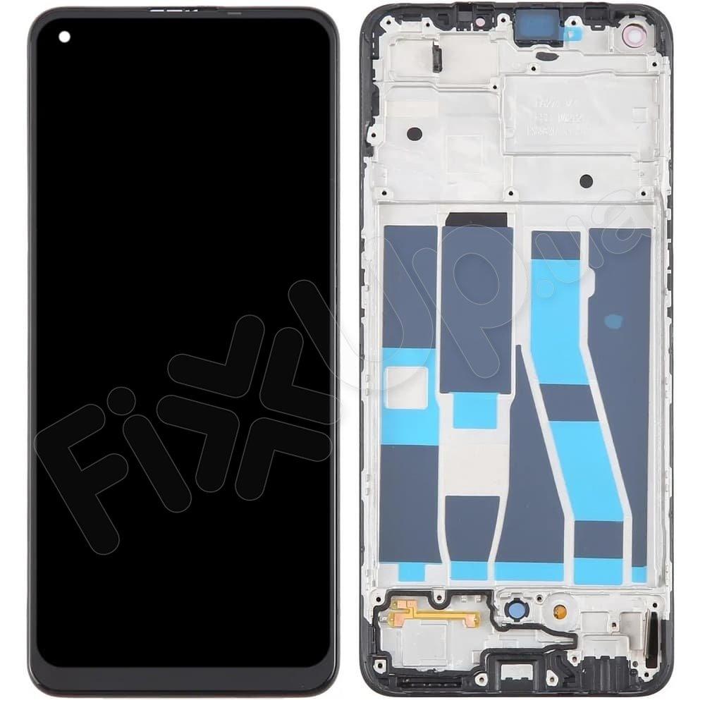 Дисплей для Oppo A94/Reno 5 Lite (CPH2203/CPH2205), з тачскрином і рамкою в зборі, колір чорний, OLED