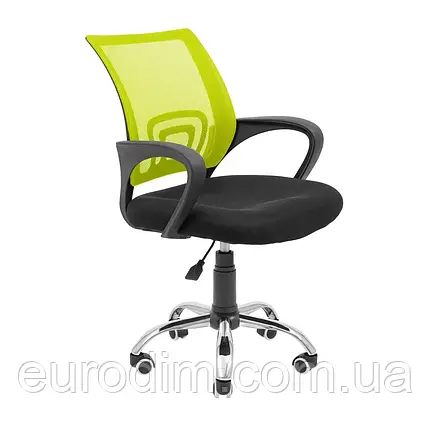Крісло Richman Спайдер Ю Хром Піастра Сітка чорна + зелена, фото 1