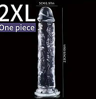 23 см Фаллоимитатор прозрачный на присоске