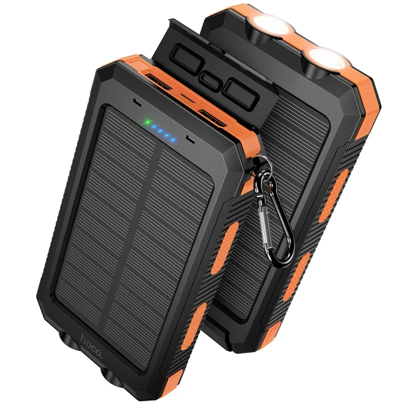 Повербанк Hoco J164 Platinum 8000 mAh із сонячною панелею Black/Orange