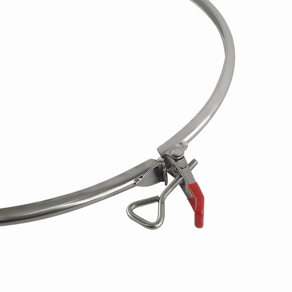 Хомут Kors для дистиляційного куба 400 мм, AISI 304, регульований замок, об'єм 60-90 літрів, дзеркальна поліровка, фото 1