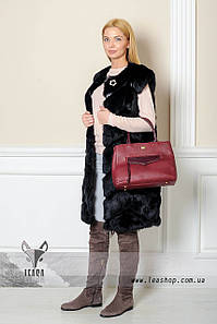 Довга хутряна безрукавка з кролика