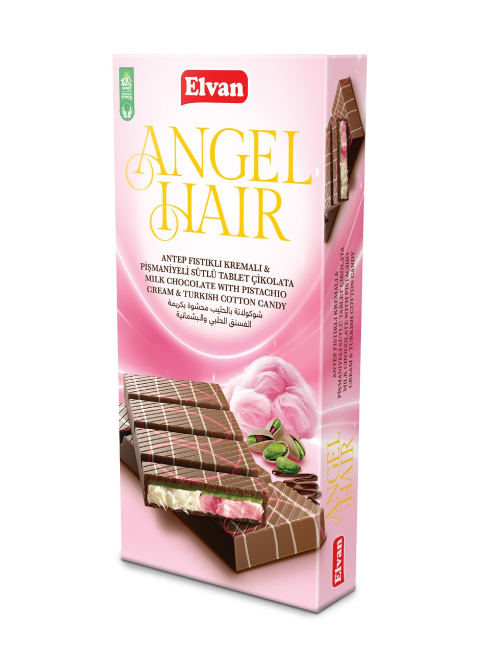 Молочний шоколад з фісташками та пішманіє 150г ТМ Elvan, фото 1