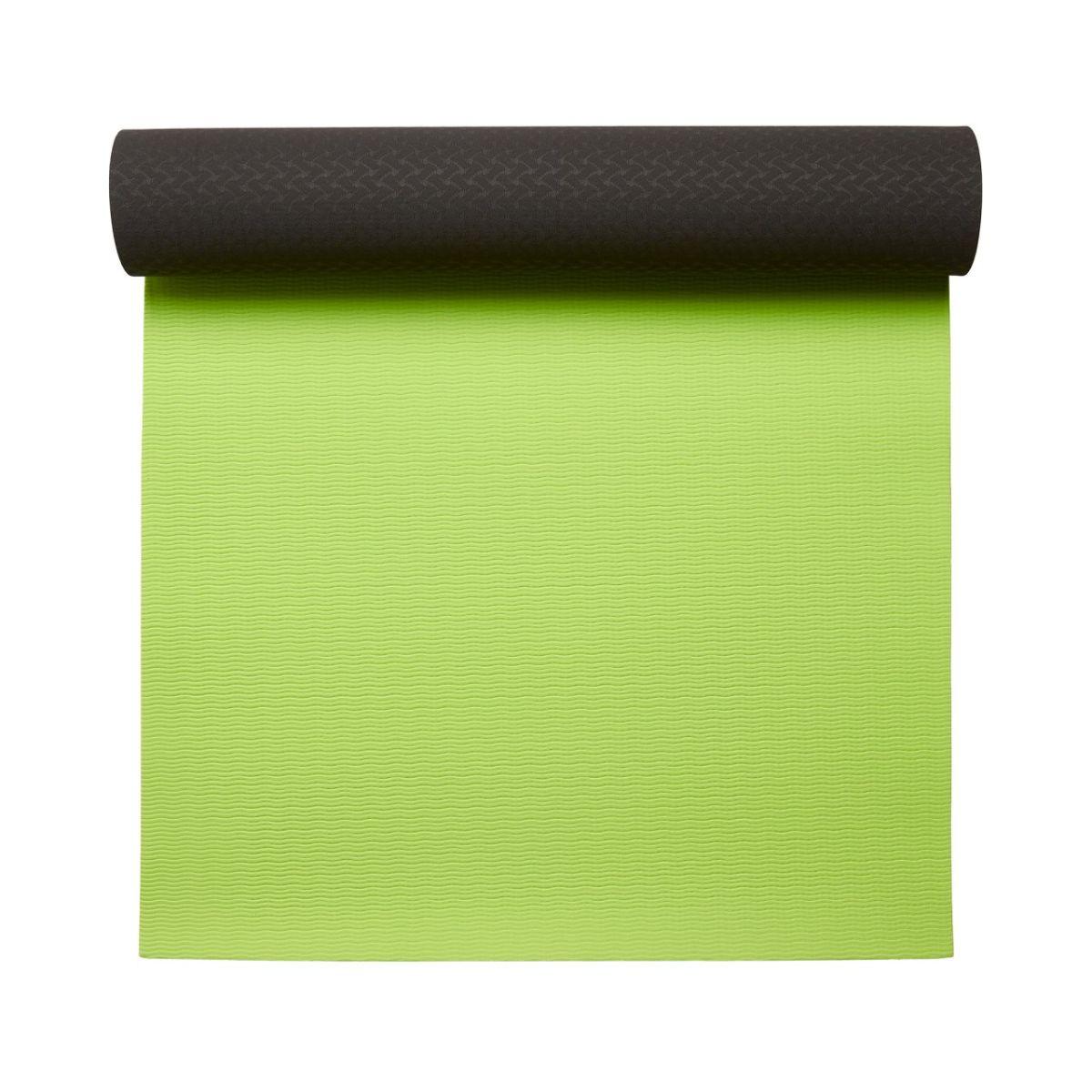 Килимок для фітнесу та йоги двошаровий TPE 6мм. Чорний/Зелений, фото 1