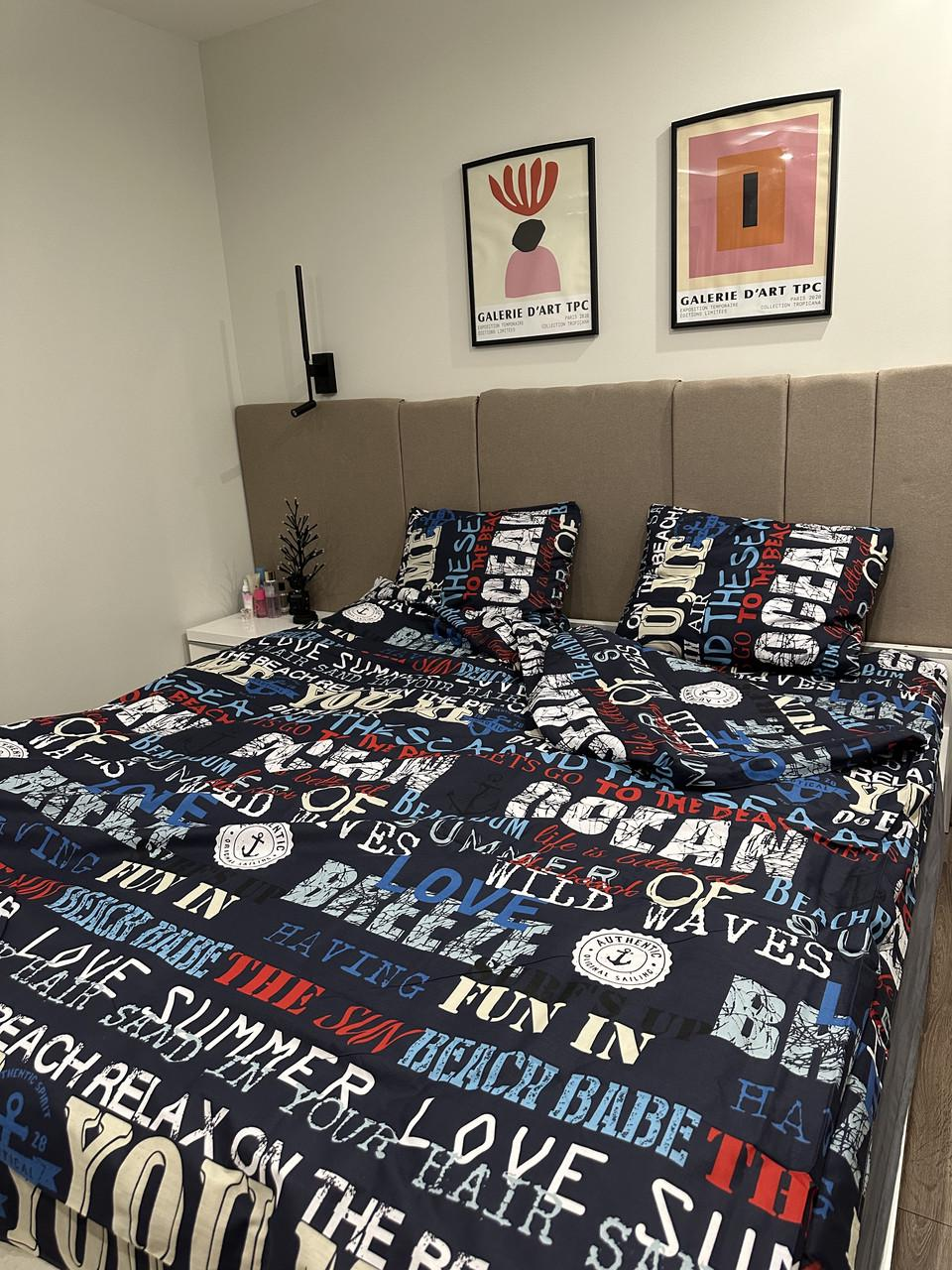 Двоспальний комплект (Бязь) | Комплект постільної білизни "Ocean" | Простирадло 200х220 см, фото 1