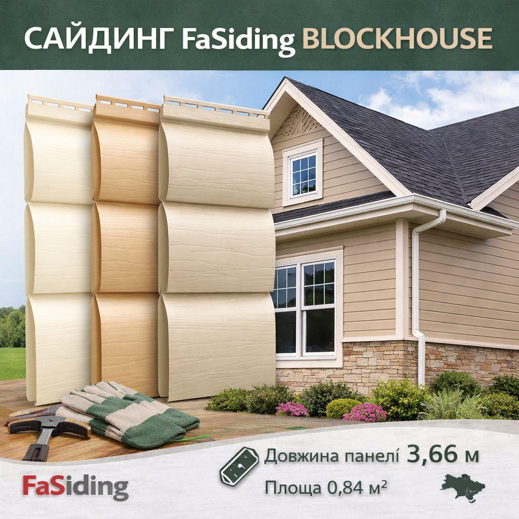Сайдинг FaSiding BlockHouse, фото 1