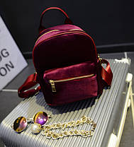 Милий оксамитовий рюкзак для модних дівчат, фото 3