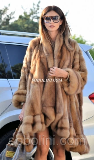 Нереально чудова шуба з хутра соболю, комір відкладний, довжина 100 см, фото 1