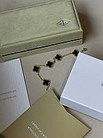 👑 Van Cleef & Arpels Bracelet Vintage Alhambra Onyx K18 Yellow Gold 20 cm