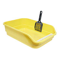Туалет для кішок з лопаткою Taotaopets 222223 49х35х13 см Yellow (13787-90799)