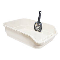 Туалет для кішок з лопаткою Taotaopets 222223 49х35х13 см White (13787-90801)