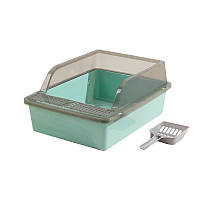 Туалет для кішок з лопаткою Taotaopets 263303 34х26х17 см Mint Green (13796-90796)