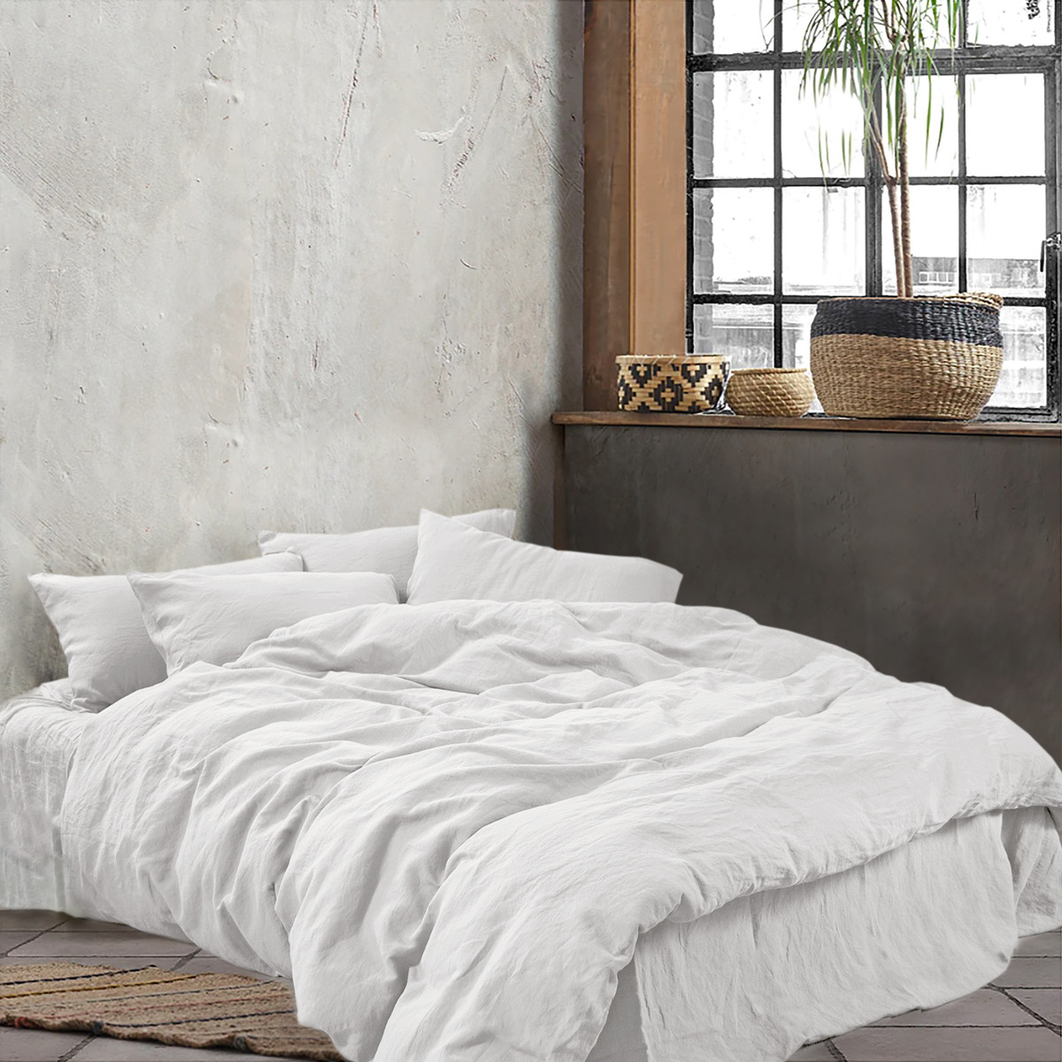 Постільна білизна Lotus Home - Karlin white білий євро, фото 1