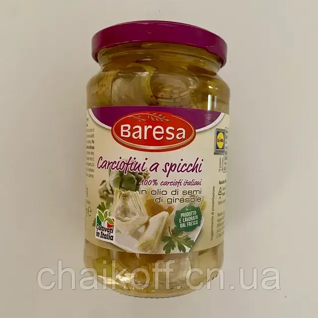 Артишоки в соняшниковій олії Baresa Carcofini a spicchi 340 г (Італія)
