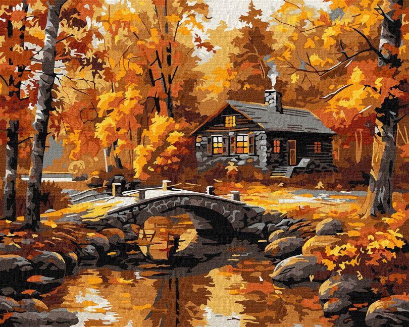 Картина за номерами Ідейка Селище над річкою ©art_selena_ua (KHO6426) 40 х 50 см, фото 1