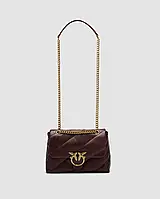 💎 Pinko Big Love Bag Puff Maxi Quilt Burgundy/Gold
