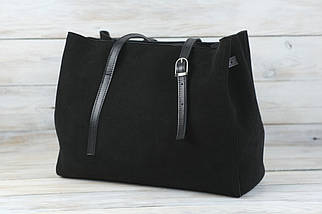 Жіноча сумка Анді з натуральної замші колір Чорний, фото 3