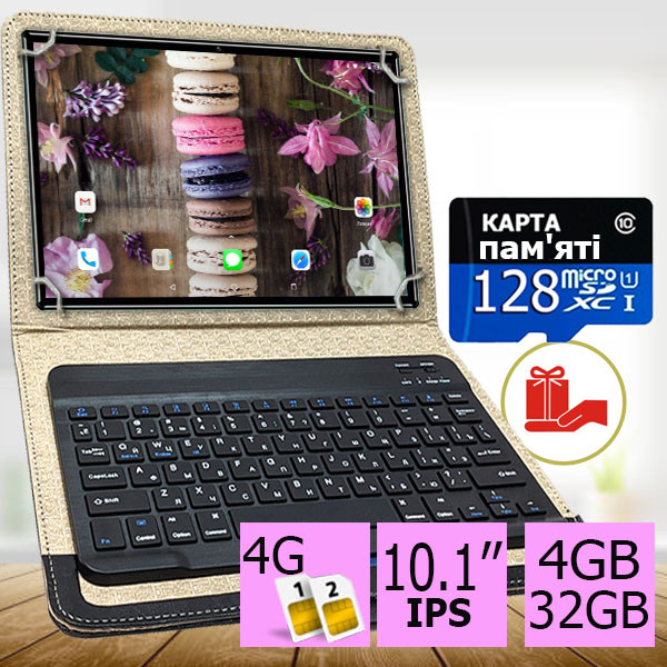 4G Планшет-телефон ASUS Z101 Prime 4GB/32GB, 3G/4G, 10.1 IPS + Чохол із Bluetooth клавіатурою та Карта пам'яті 128ГБ