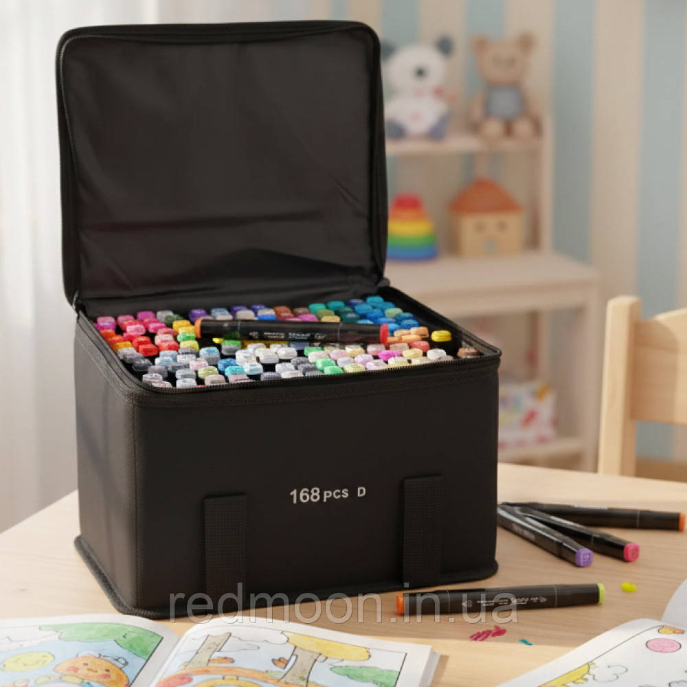 Набір маркерів для малювання 168 шт у сумці / Скетч-маркери для малювання / Маркери для скетчингу, фото 1