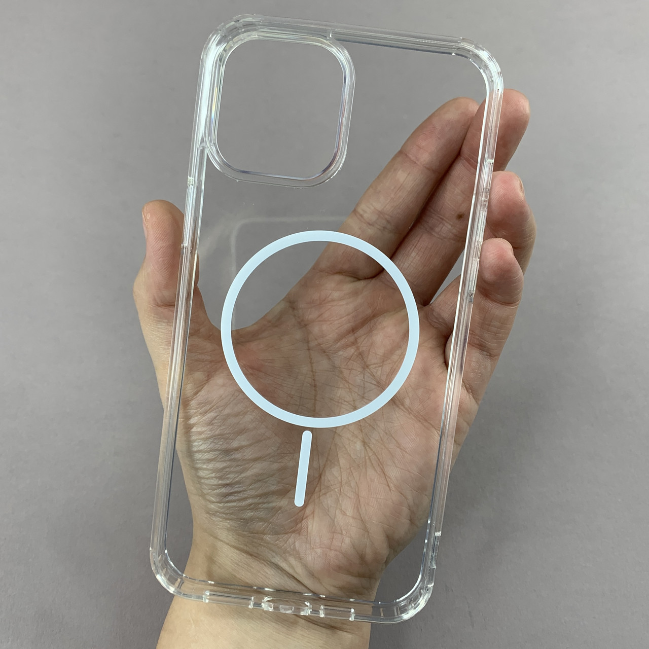 Чохол для iPhone 12 Pro Max прозорий чохол з білим MagSafe на айфон 12 про макс w01k